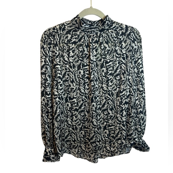 NWT H&M ABSTRACT PUFF SLEEVE BLOUSE - Picture 2 of 4